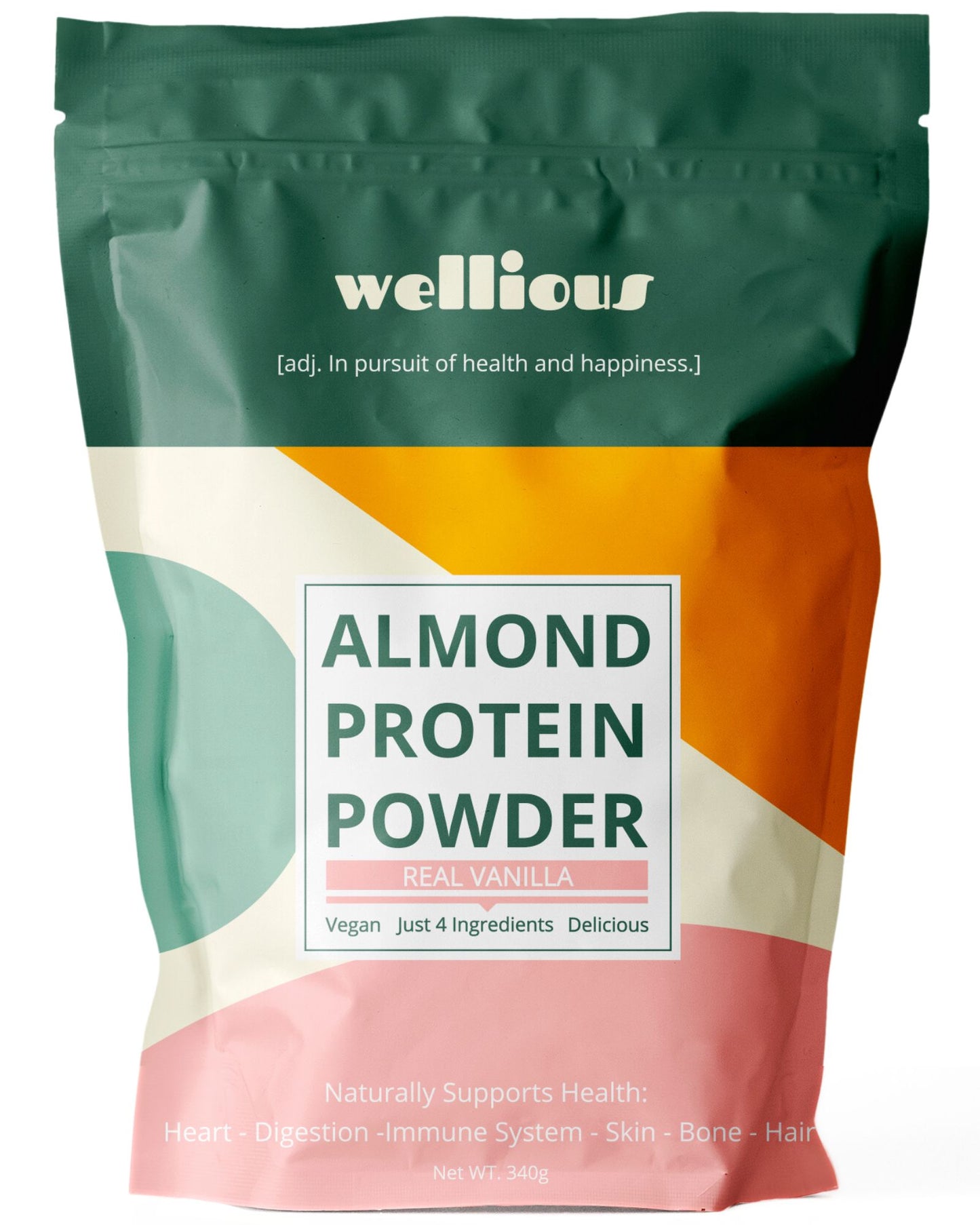 Wellious Protein Powder - Real Vanilla - Vegan, Plant-Based, Clean Label, Keto, Dairy-Free, Natural Dietary Supplement For Health and Fitness